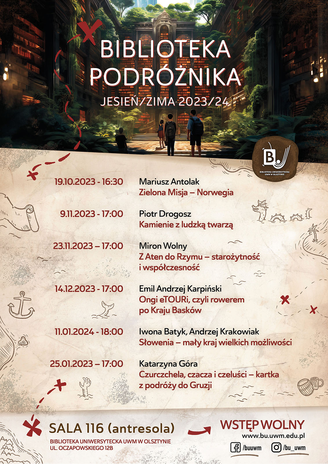 plakat biblioteka podroznika