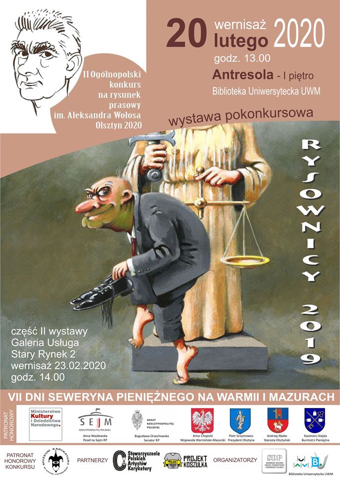 Wernisaż Dni Pieniężnego konkurs rysunek prasowy 