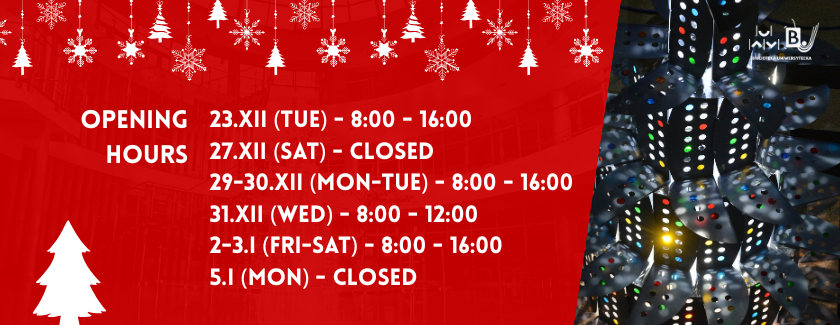 opening hours 23.12.2025 - 05.01.2026
